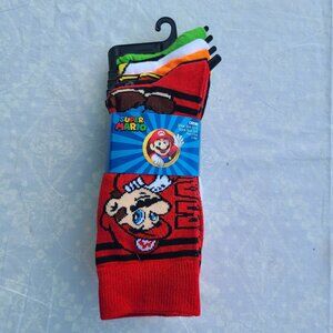 Super Mario 5-Pack Crew Socks - Shoe Size 6.5 - 12